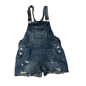 Blanknyc jean shorts ripped overalls size 28”